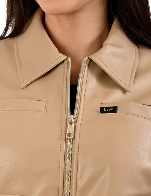 Chamarra Beige marca Lee para Mujer con Bolsillos